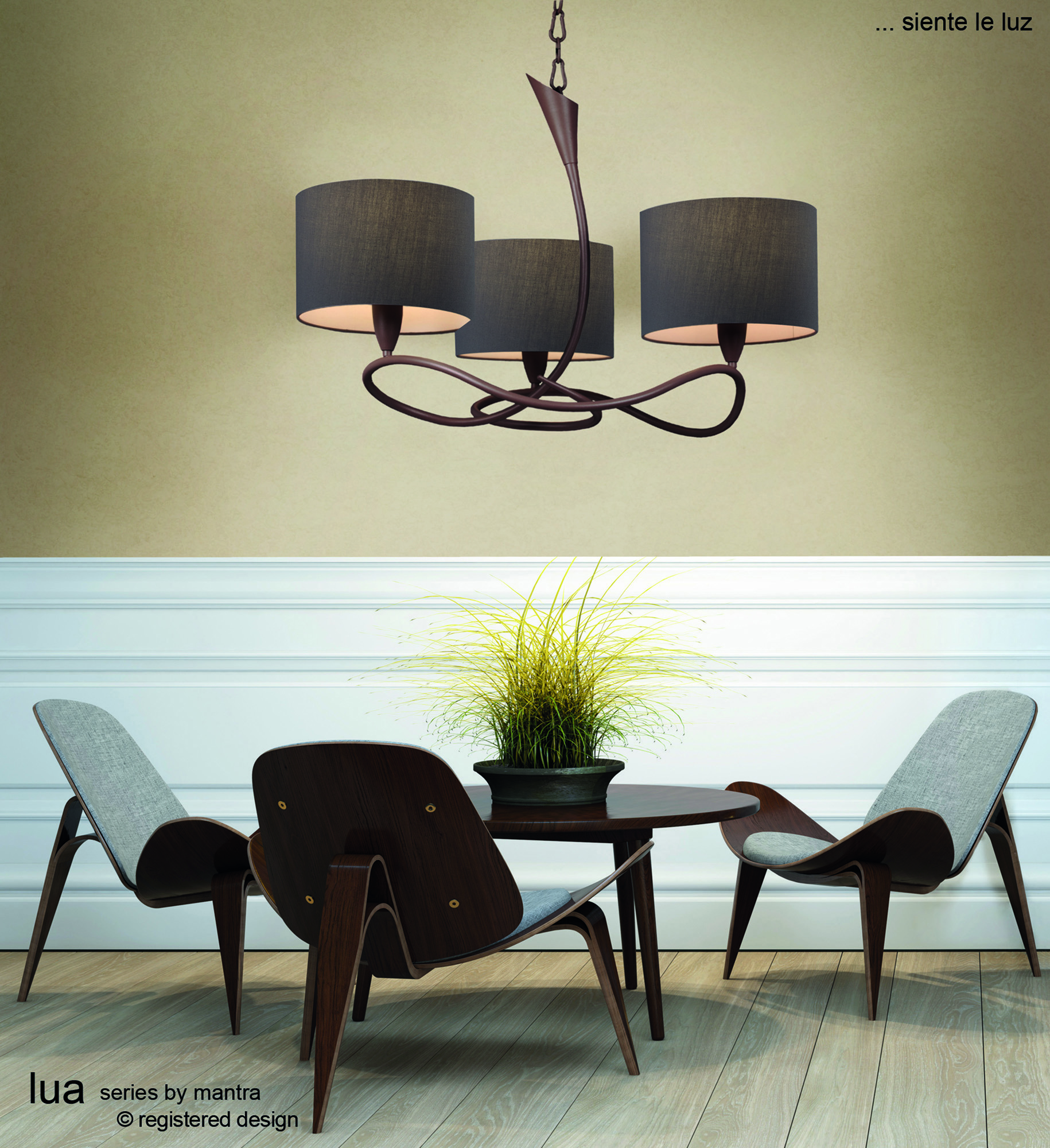 Lua Ash Grey Ceiling Lights Mantra Multi Arm Fittings